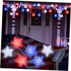Enhon Solar 4th of July Decorations Lights, 15FT Red White and Blue Lights 
