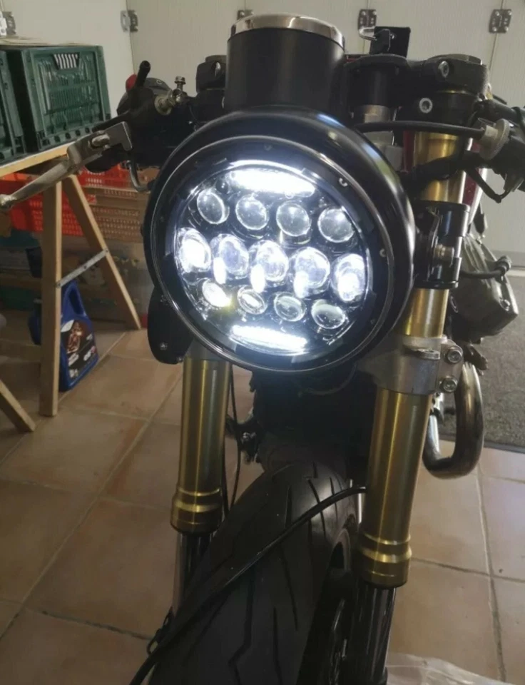 FARO LED MOTO 7" PER DUCATI MONSTER 600 620 695 6500K 75W HORNET BMW RACER KTM - Imagem 1 de 4