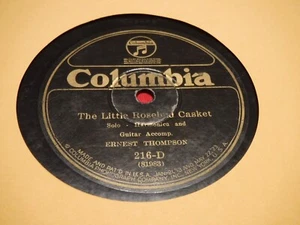 Ernest Thompson 78 RPM Columbia 216-D Little Rosebud Casket Baggage Coach Ahead - Imagen 1 de 5