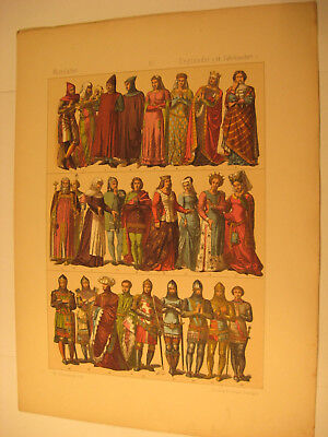 England 4 Bilder Von 1891 Kleidung,Geräte,Kostüm-Antique Picture From 1891 • 42€