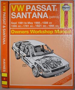VW PASSAT & SANTANA 1981-88 (Petrol) Haynes Workshop Manual, Service Maintenance