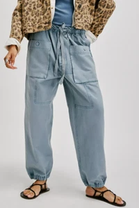 NEW FREE PEOPLE AUTUMN SKY RIVER STONE CARGO JOGGER PANTS SZ SMALL - Bild 1 von 8