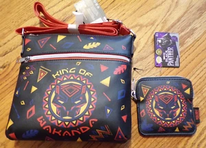 PANTERA NEGRA Rey de Wakanda ~ Cartera bandolera y bolso de monedas ~ ¡NUEVO con etiquetas FUNKO! - Imagen 1 de 2