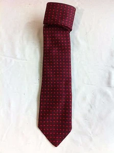 "Corbata de seda Christian DIOR roja y marina geométrica 60"" x 3" - Imagen 1 de 5