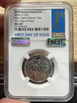 2020 D Weir Farm Park Quarter NGC MS69 MAC Finest, 9908-007 - 4/8/23 - Image 1 of 2