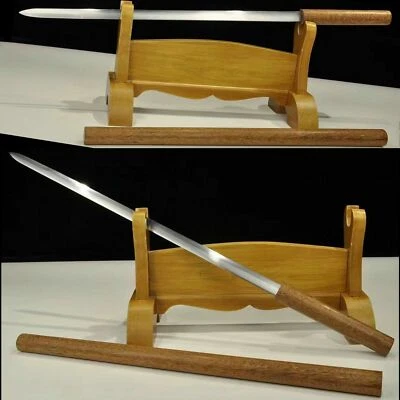 Handmade T1095 steel Chinese Shirasaya Rosewood Jian sword cut bamboo Sharp