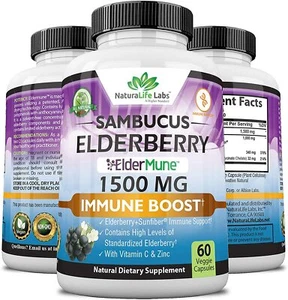 Sambucus Elderberry 1,500 mg with Vitamin C & Zinc - ElderMune Super Concentrate - Picture 1 of 8