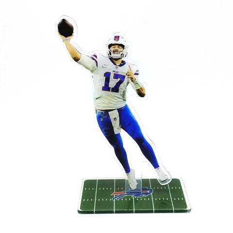Josh Allen Figure - #17 of Buffalo Bills Throws Touchdown Pass Figurine Ornament Cover