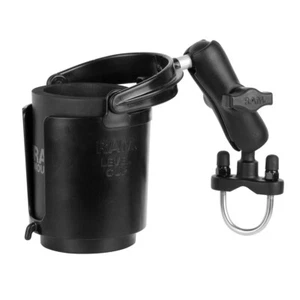 RAM Handlebar/Rail Mount with Level Cup 16oz Drink Holder - For Rails 1" - 1.25" - Picture 1 of 1