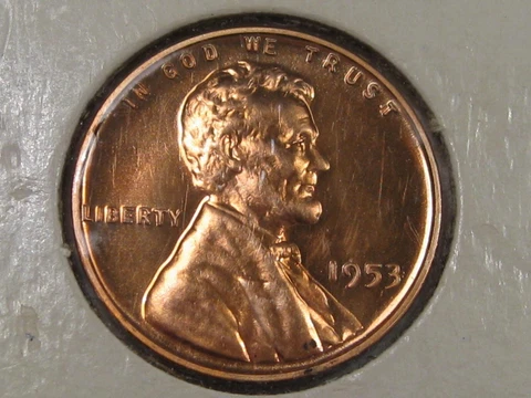Lustrous Proof 1953 Lincoln Wheat Penny Cent.  #68 Cover