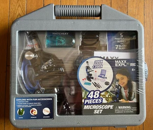 Maxx Explore 48 Piece Microscope Set Kit with Carrying Case - NEW In Sealed Case - Picture 1 of 2