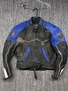 Chase American Leather Riding Motorcycle Jacket Mens 46 White Scotchlite 3M - Picture 1 of 13