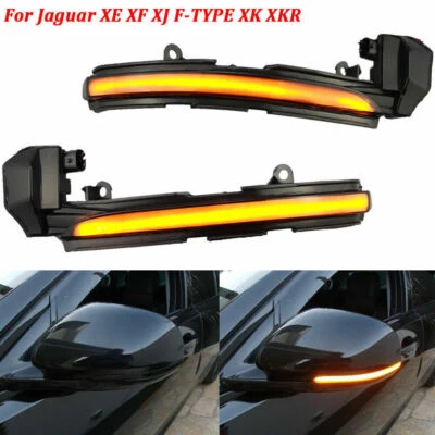 Dynamic LED Wing Mirror Indicator Turn Signal Light For Jaguar XF I II XJ XK XE - Image 1 of 4