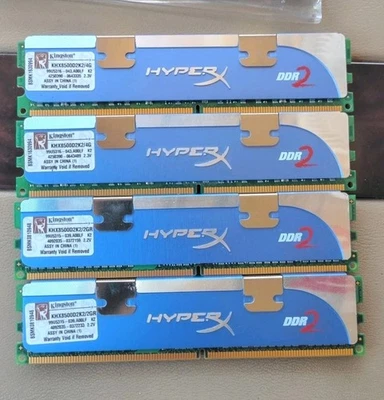 8GB: 2x1GB & 2x2GB KINGSTON HyperX KHX8500D2K2 DDR2-1066 PC2-8500 MEMORIA RAM  Foto 1 de 4