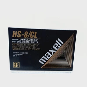 MAXELL HS-8/CL 8mm Cleaning Cartridge for DATA Storage Drives Dry Type Tape NEW - Afbeelding 1 van 5