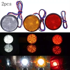 High Visibility 12V Round LED Tail Light Set for Vehicles and Scooters - Picture 1 of 36