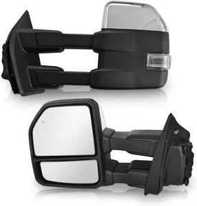 Espejos retrovisores de remolque laterales para conductor y pasajero con luz de señal térmica cromada,... - Imagen 1 de 12