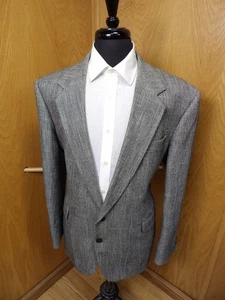 Blazer Uomo Cappotto Sportivo Giacca Haggar 46L Nero Argento H.T Check S-#162 - Foto 1 di 6