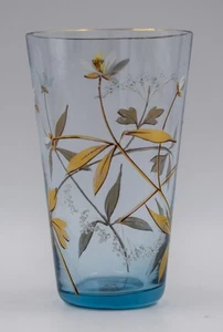 Fritz Heckert handbemalt, mundgeblasenes Saftglas, um 1900, signiert - Bild 1 von 6