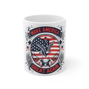 Patriotic Coffee Mug - Make America Great Again, Political Gift, USA Flag [...] - Picture 1 of 5