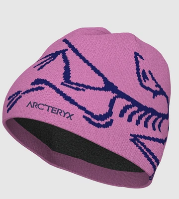 Nuevo Gorro Arc'teryx Cabeza de Pájaro - Rosa Toque Orca Negro Lana Merino Sombrero de Invierno Foto 1 de 4