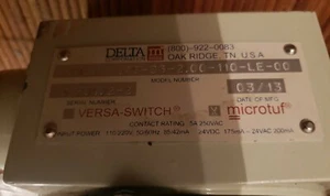 Delta Versa Switch FS42NX-.75-S6.2.00-110-LE-00 Non Explosion Proof  - Picture 1 of 4