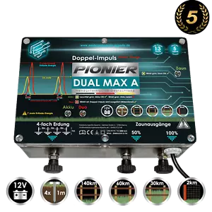 Weidezaungerät Pionier Dual MAX A 12V Doppelimpuls Elektrozaungerät - Bild 1 von 4