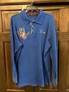 COOGI...... Blue long sleeve Men's XL polo .....embroidered Coogi and Hand print - Picture 1 of 4