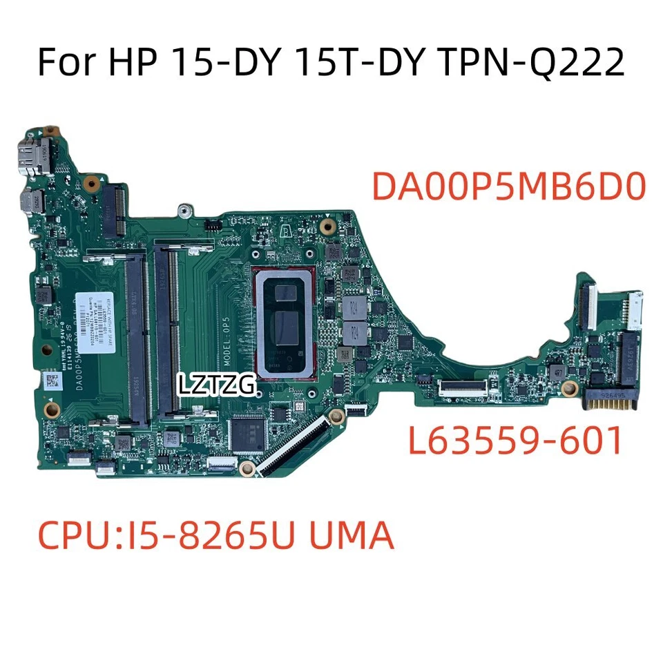 DA00P5MB6D0 For HP 15-DY 15T-DY 0013DX Laptop Motherboard I5-8265U L63559-601 - Image 1 of 4