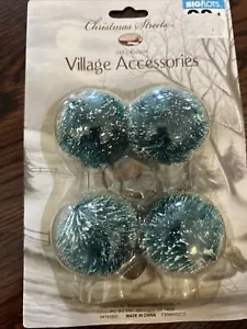 Village Accessories Frosted Round Sisal Bushes 2" - Lot of 4 - Picture 1 of 3