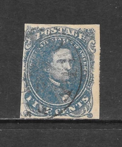 C.S.A SCOTT 4 GEBRAUCHT FEIN - 1862 5c BLAUE AUSGABE - JEFFERSON DAVIS - Bild 1 von 2