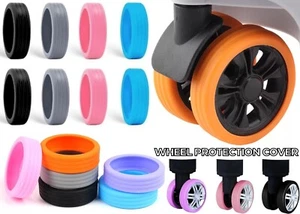 8Pcs Luggage Wheel Cover Silicone Reduce Noise Suitcase Caster Wheel Protector - Picture 1 of 16