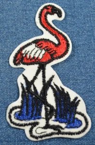 Original NOS 70's Vintage FLAMINGO 4.5" Patch Retro Zoo Animal Wildlife Pink - Picture 1 of 3