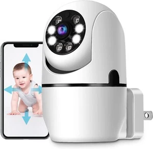 Wireless Home Indoor Security Camera with Plug WIFI Surveillance Baby Dog Camera - Picture 1 of 12