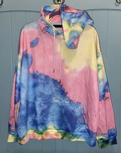 EFAN Women's Hoodies Tops Tie Dye Printed Sweatshirt Long Sleeve Pullover Sz XXL - Picture 1 of 5