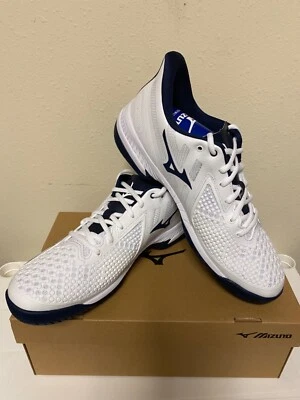 Mizuno Men's Wave Exceed Tour 5 AC Tennis Shoes White/Blue - Image 1 of 3