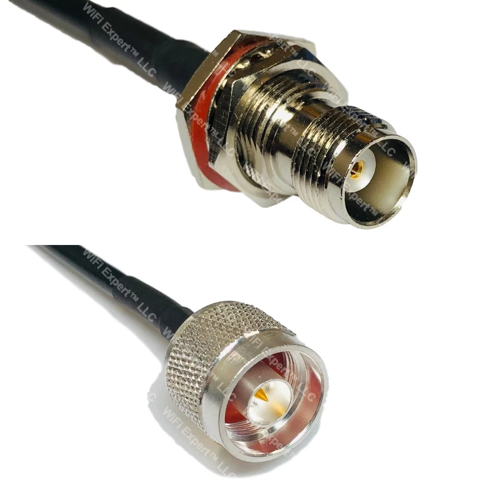 RFC240UF TNC FEMALE BULKHEAD to N MALE Coax RF Cable USA-Ship Lot - Image 1 of 1