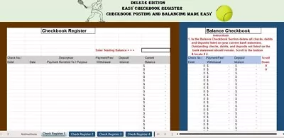 Checkbook Register Excel Spreadsheet, For PC or Android + FREE Budget Template - Image 1 of 4