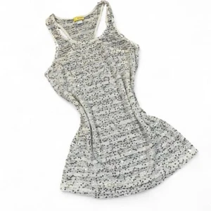Y2K White Wildcat silver sequin tank top   Size medium - Picture 1 of 5
