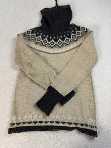 Eddie Bauer Womens Cowl Neck Wool Blend Fair Isle Cozy Knit Pullover Sweater XS - Picture 1 of 8