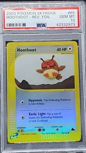 PSA 10 GEM MINT Hoothoot Reverse Holo Skyridge Pokemon Card 65/144 POP 6  GU1