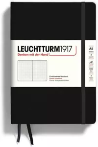 More details for leuchtturm1917 notebook medium a5, hardcover, 251 numbered pages (black, dotted