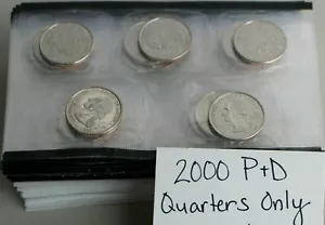 C14 2000 P and D State Quarters Cello Set From Mint Sets 12 Total 6 Sets Each - Picture 1 of 3