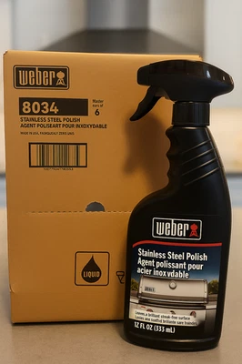 Spray Limpiador Pulidor Acero Inoxidable - Estuche de 6 Botellas - Weber - Parrilla Cocina Foto 1 de 4