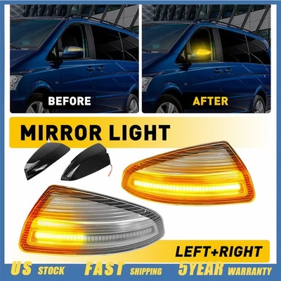 Fit Mercedes Benz C-Class W204 S204 Vito W639 Dynamic Amber Turn Signal Lights - Image 1 of 4