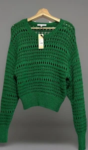 Rebecca Minkoff Nova Crochet Sweater  Kelly Green Medium - Picture 1 of 18