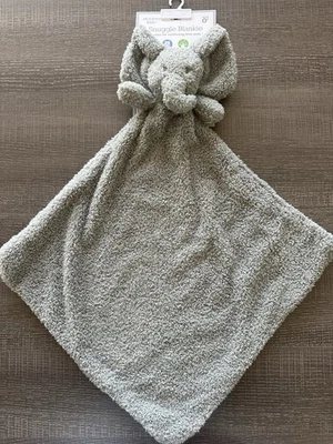 Manta de seguridad moderna de felpa suave Lovey Blankie acurrucada elefante gris bebé Foto 1 de 3