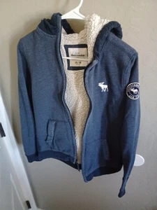 ABERCROMBIE AND FITCH Size 15/16 Kids Sherpa Jacket Hoodie - Picture 1 of 3