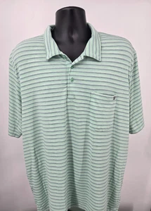 HUK Polo Shirt Adult 2XL Blue White Stripe Lightweight Casual Fish Outdoor  Men - Picture 1 of 15