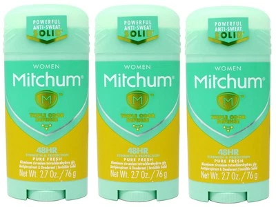 3 Mitchum Women Invisible Solid 48HR Antiperspirant Deodorant Pure Fresh 2.7 OZ - Image 1 of 4